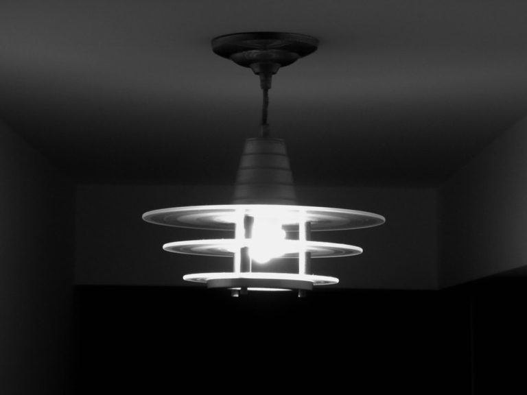 light hanging from ceiling in kitchen